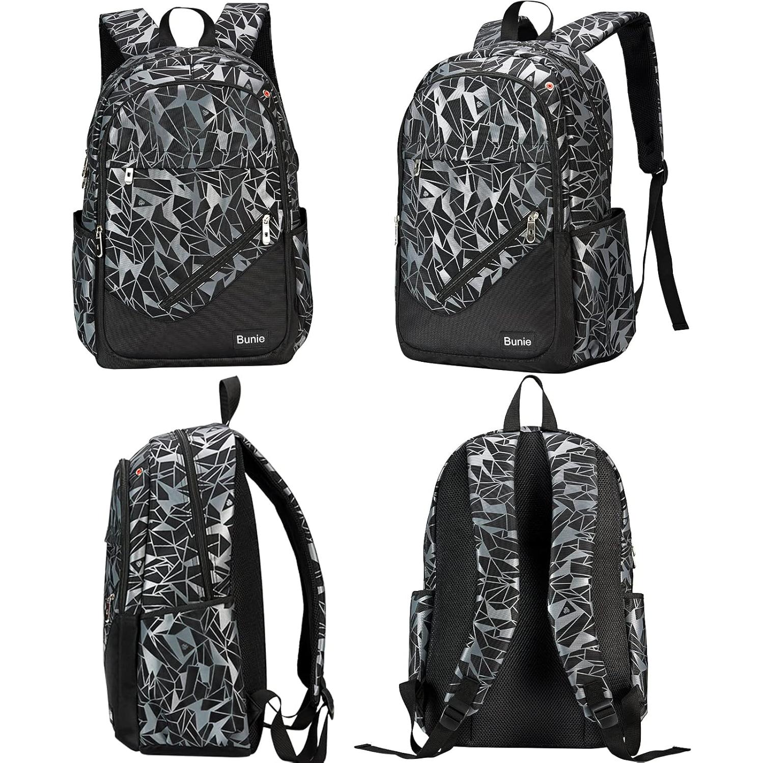 Mochila Escolar Bunie Grande para Niños 50x33x19 cm Negra