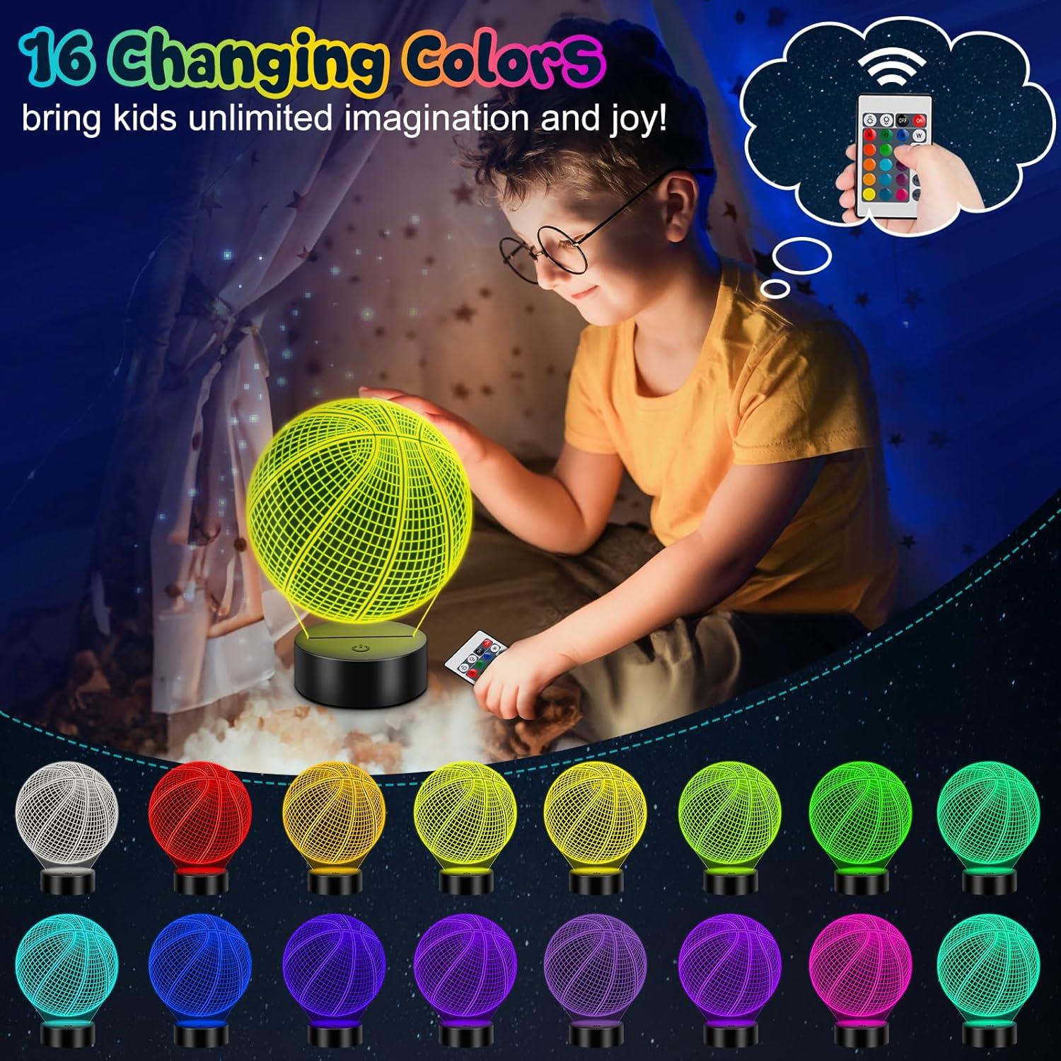 Luz Nocturna 3D Baloncesto Linkax con Control Remoto