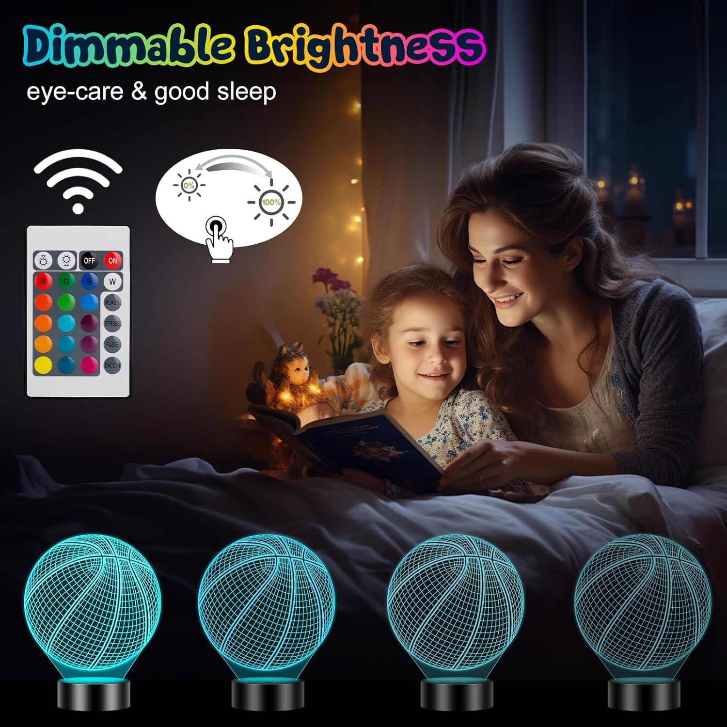 Luz Nocturna 3D Baloncesto Linkax con Control Remoto