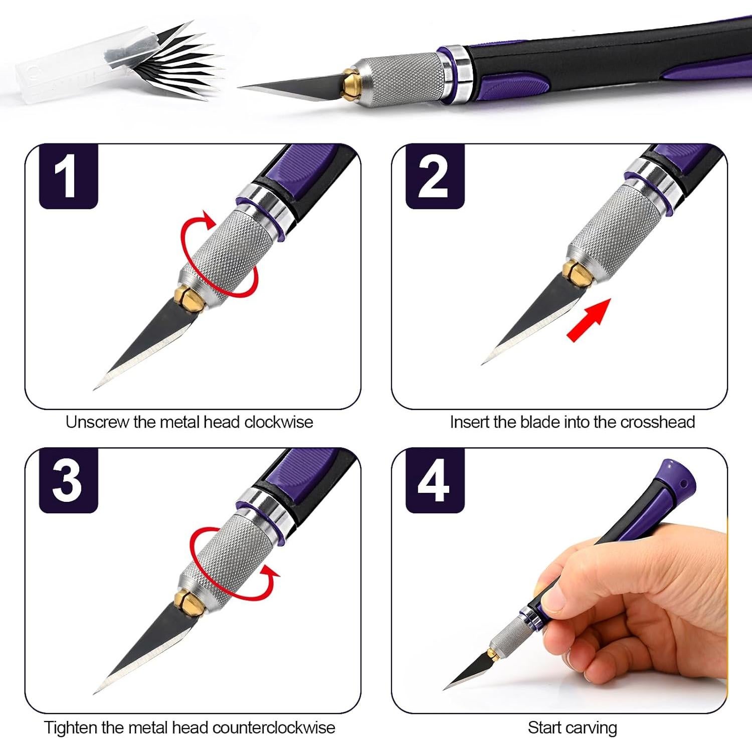 Juego de Cuchillos de Precisión EHDIS con Tapete y Regla