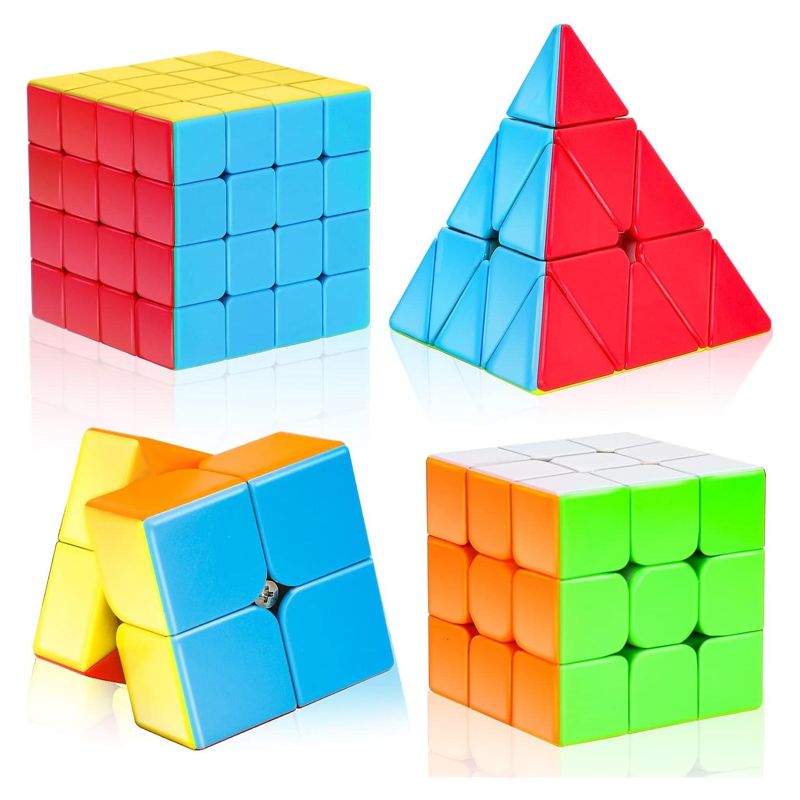 Juego de Cubos Rápidos AuntyFey 4 Piezas 2x2 3x3 4x4 Piramidal