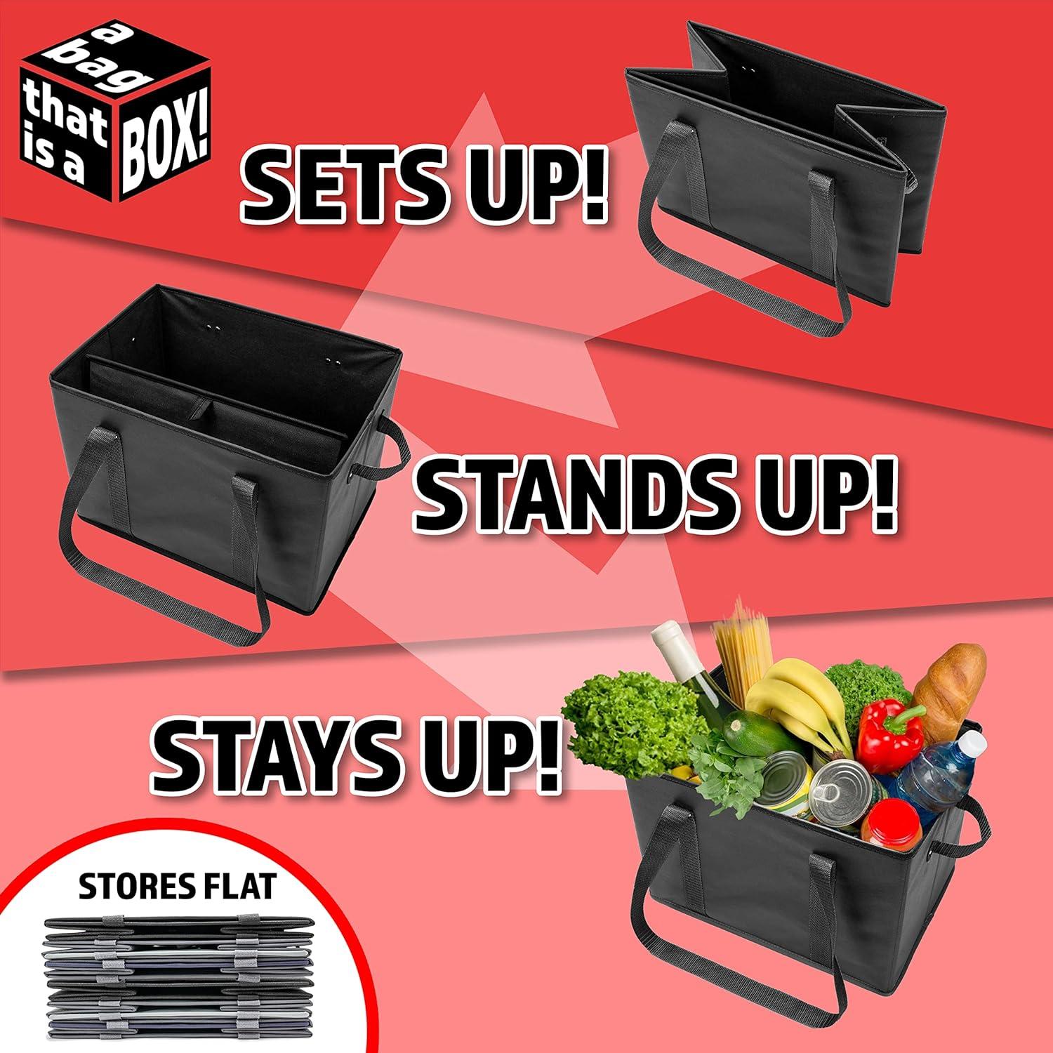 Bolsa de Compras Reutilizable Windhaven Grande Negra 36.8x25.4x25.4 cm