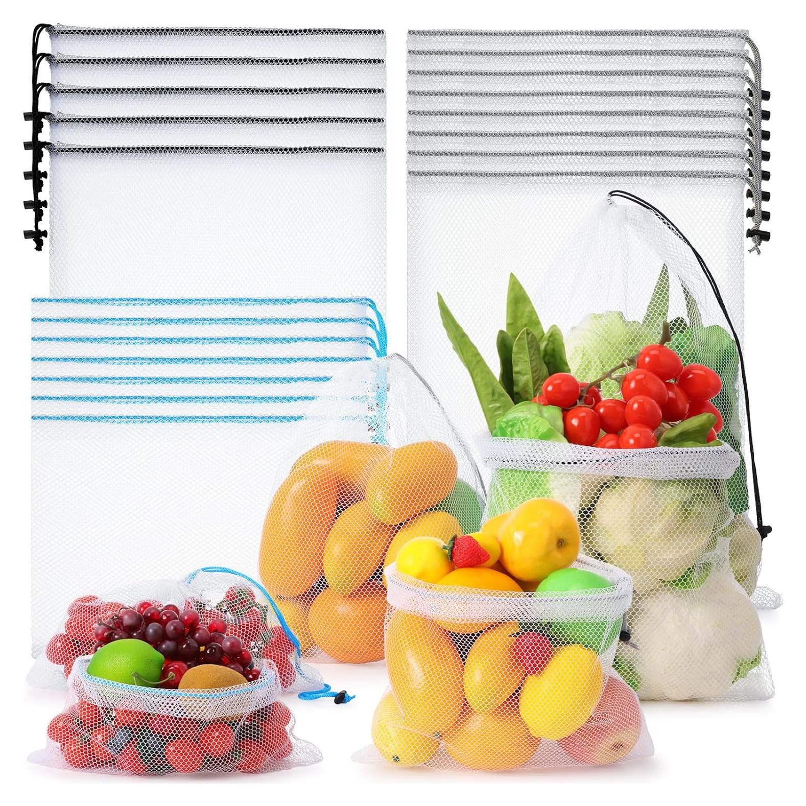 Bolsas de Malla Frienda 20 Pcs Reutilizables 3 Tamaños