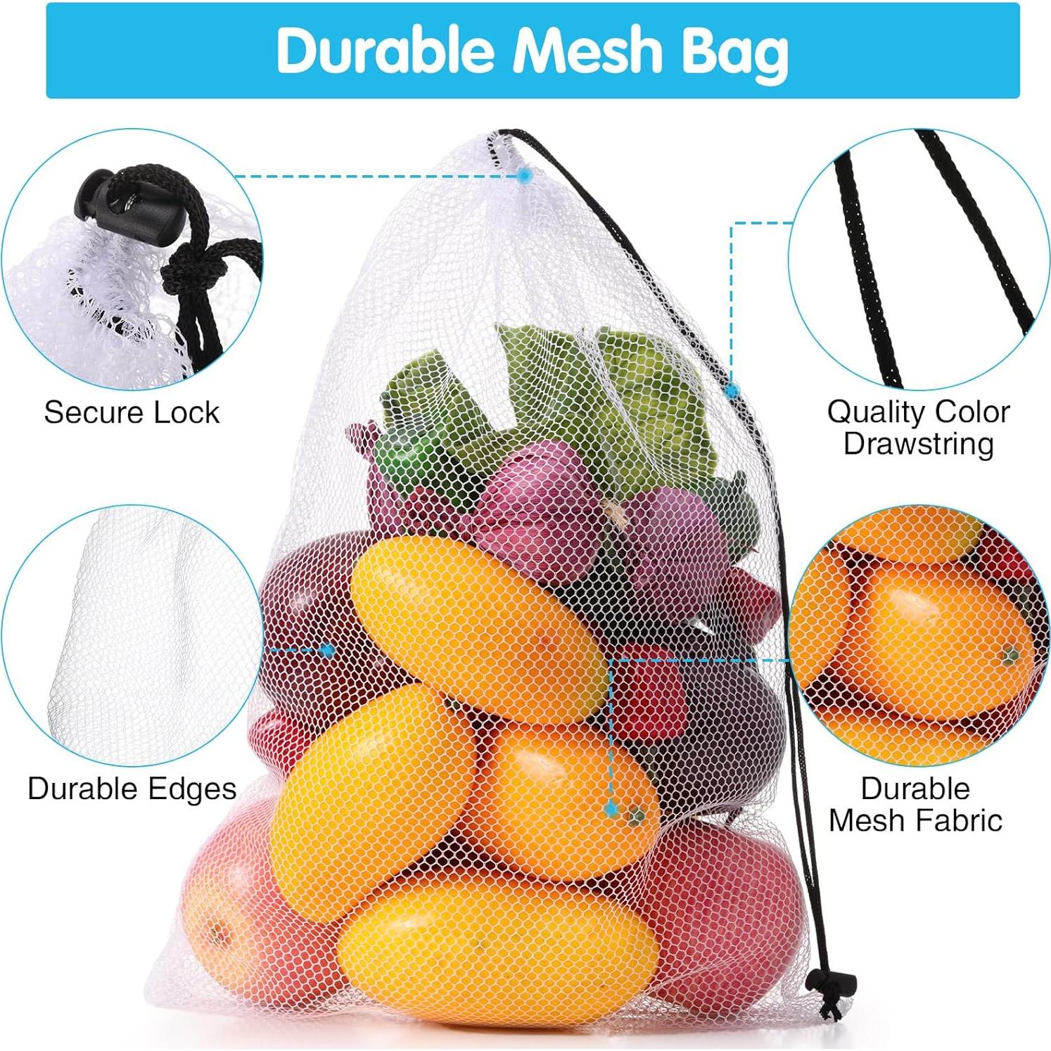 Bolsas de Malla Frienda 20 Pcs Reutilizables 3 Tamaños