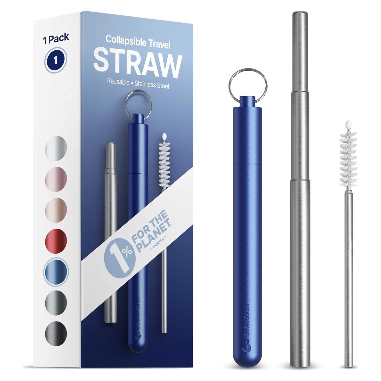 Popote de viaje reutilizable SaferSeas 22.86 cm acero inoxidable