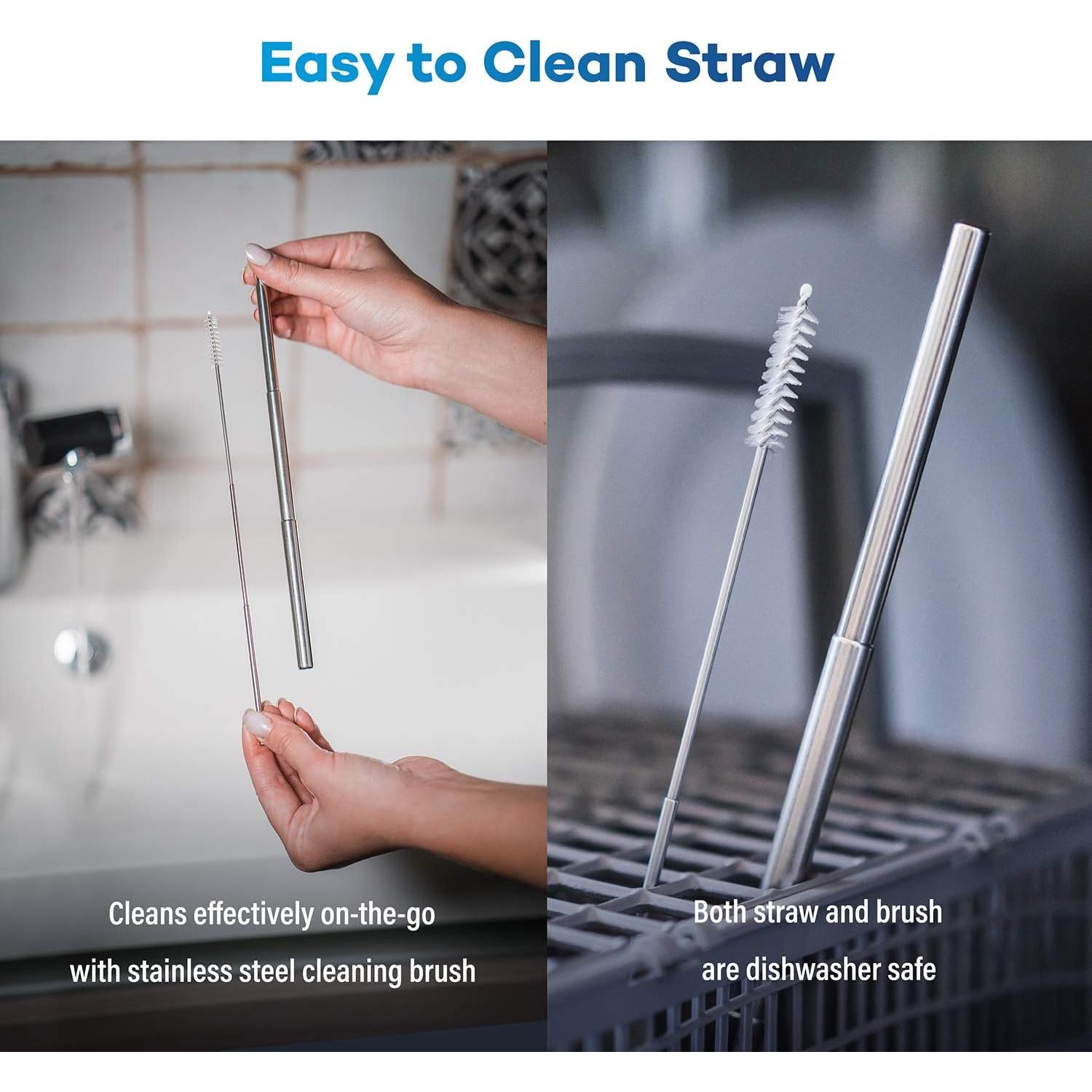 Popote de viaje reutilizable SaferSeas 22.86 cm acero inoxidable