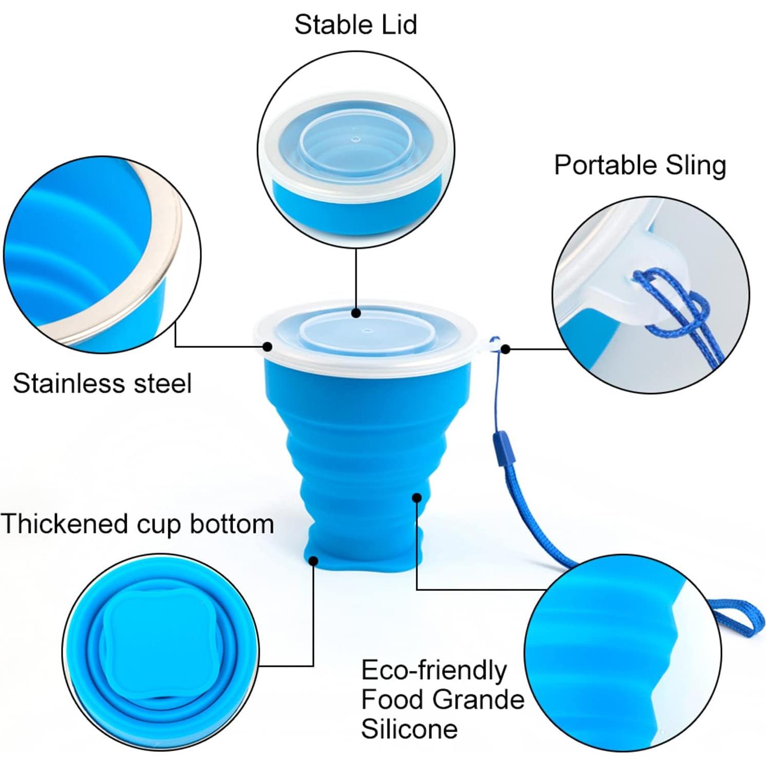 Paquete de 3 Tazas Plegables Stouge Silicona 250ml