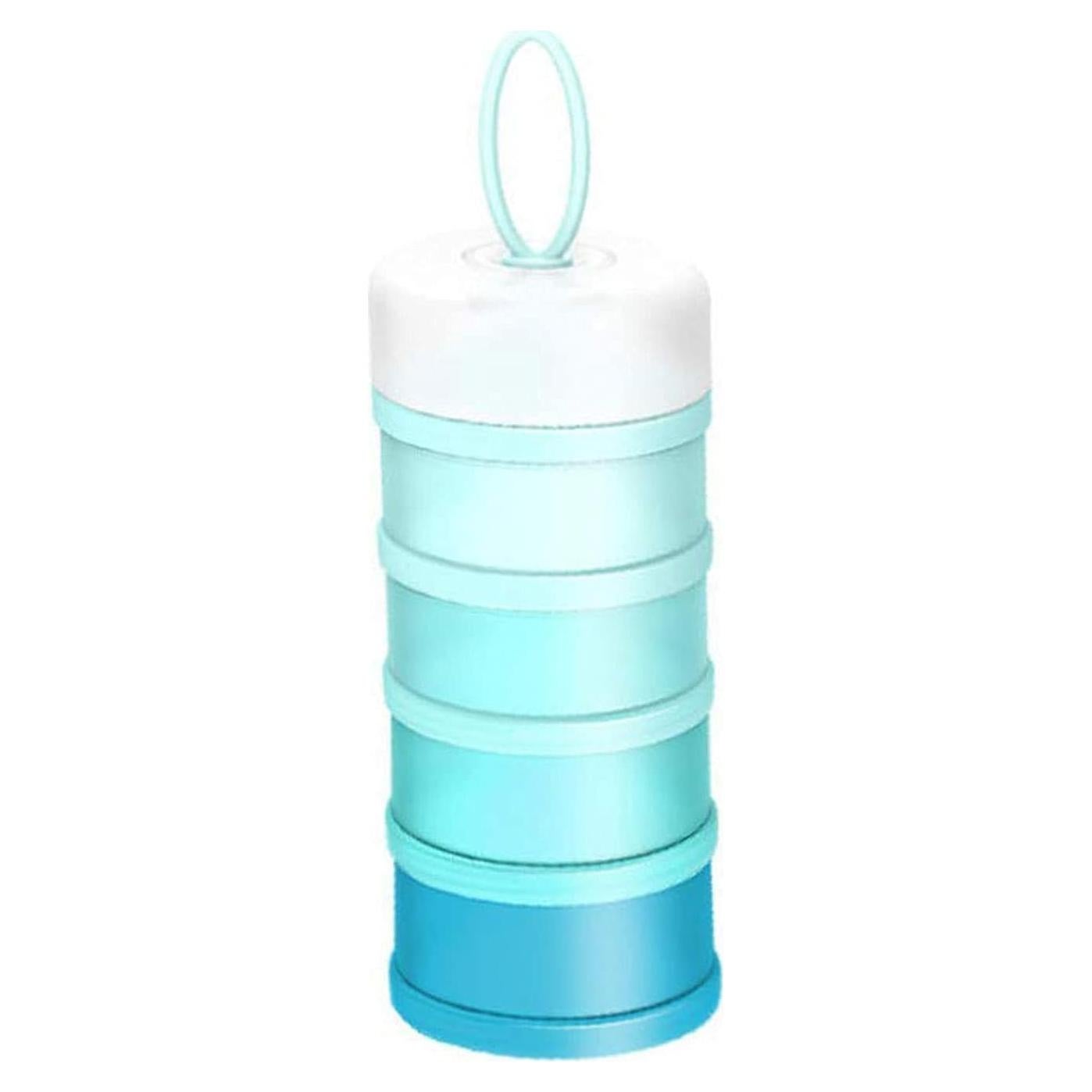 Dispensador de Fórmula Kaptin Azul, 4 Compartimentos Apilables