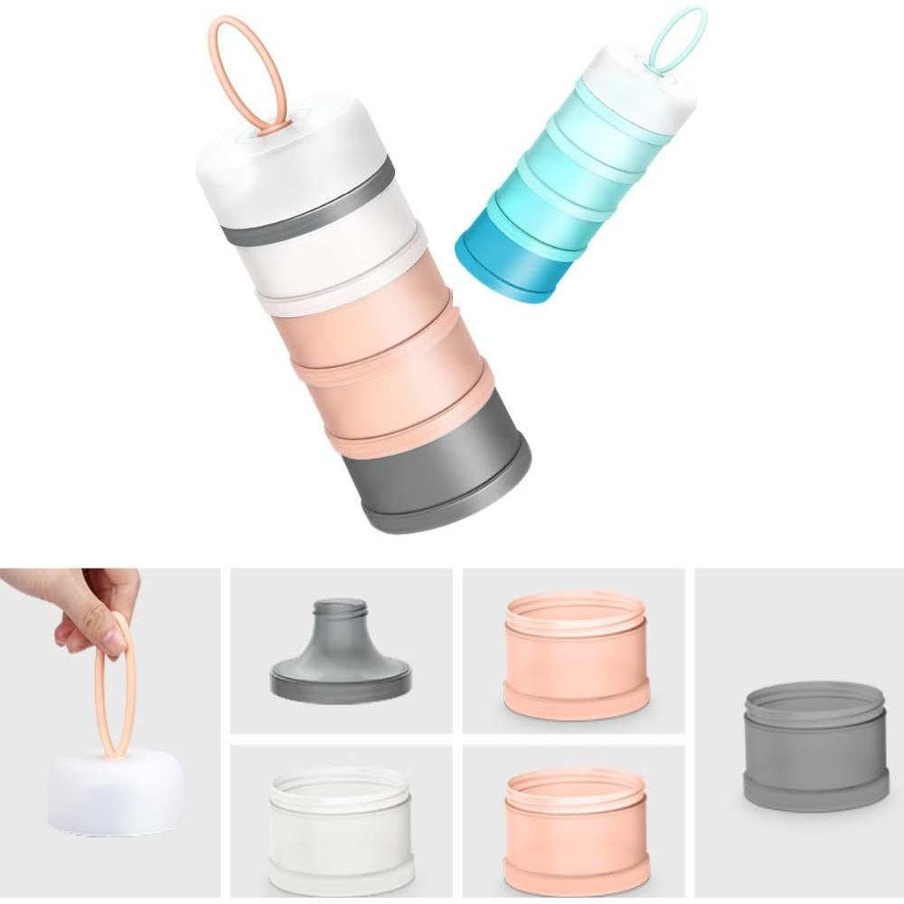 Dispensador de Fórmula Kaptin Azul, 4 Compartimentos Apilables