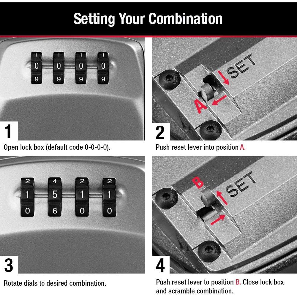 Caja de Llave de Seguridad Master Lock 5415D, Montaje en Pared, 5 Llaves