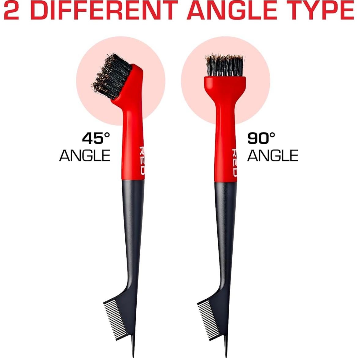 Cepillo Pro de Bordes Angulado RED by Kiss 100% Cerda de Jabalí