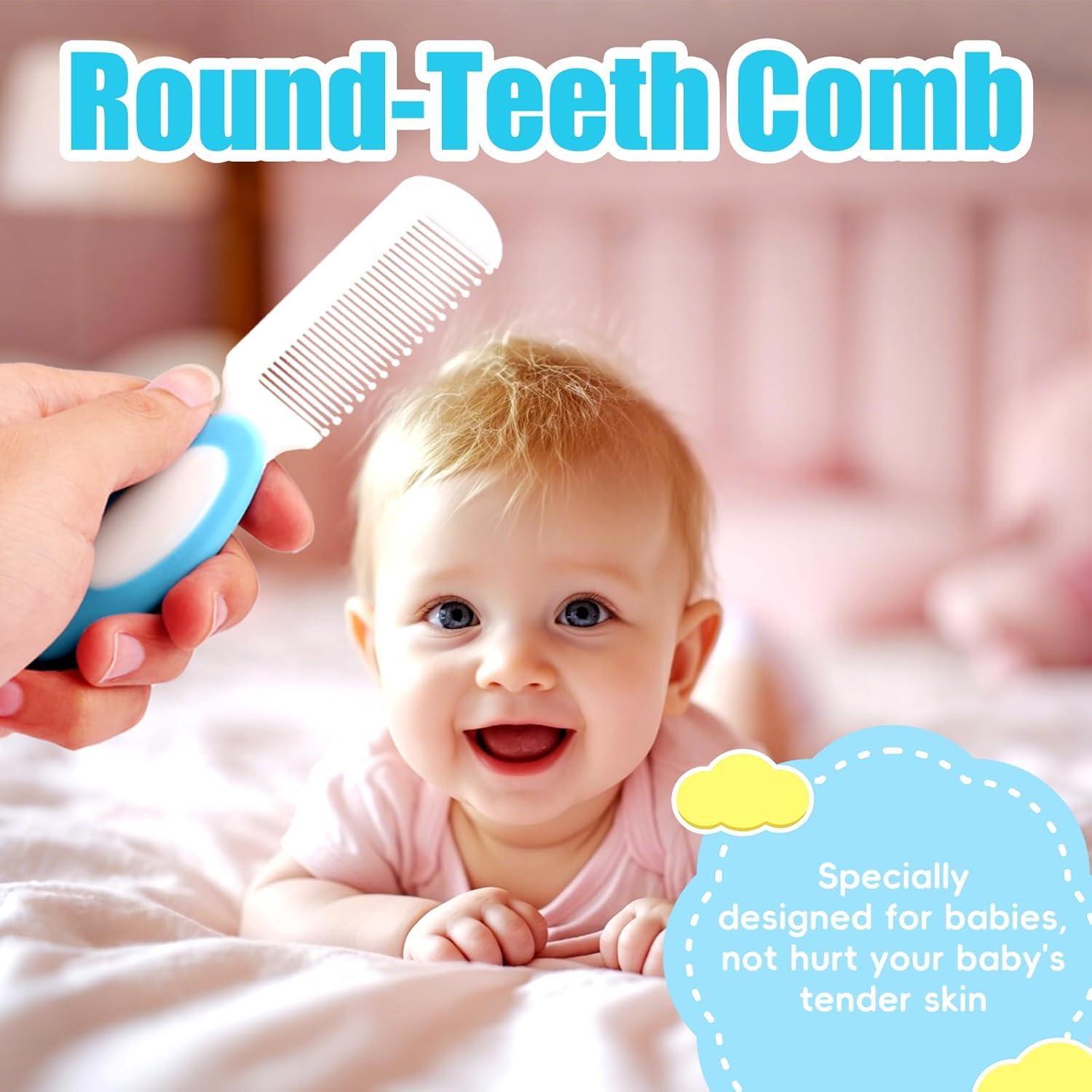 Juego de Cepillo y Peine para Bebés PAKENYESHA 4 Piezas Azul