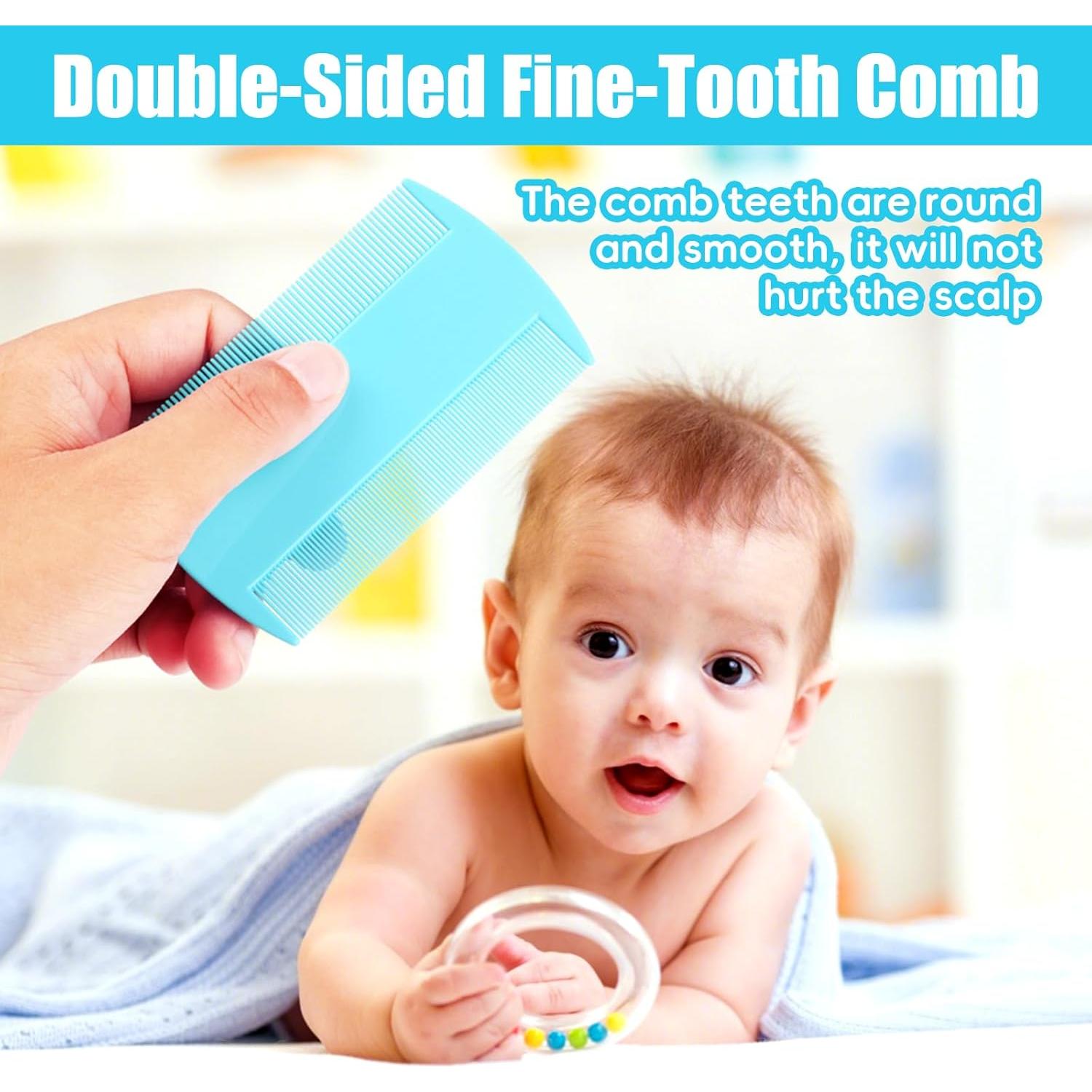 Juego de Cepillo y Peine para Bebés PAKENYESHA 4 Piezas Azul