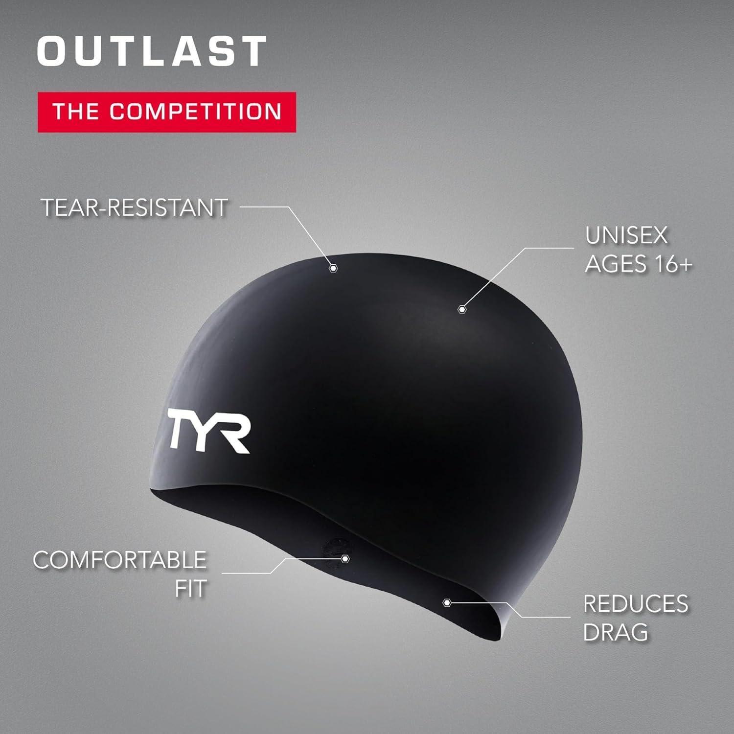 Gorro de Natación de Silicona TYR LCS - Protección Cabello