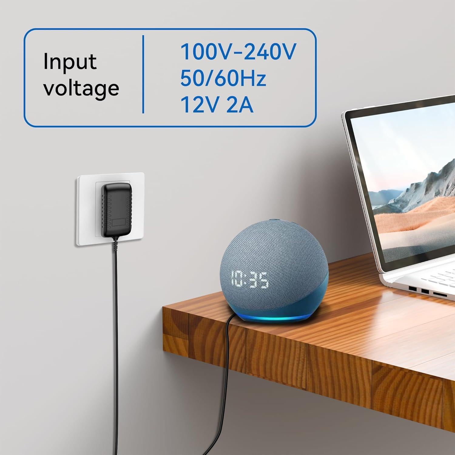 Cable de Alimentación 15W para Alexa Dot y Echo Show 5