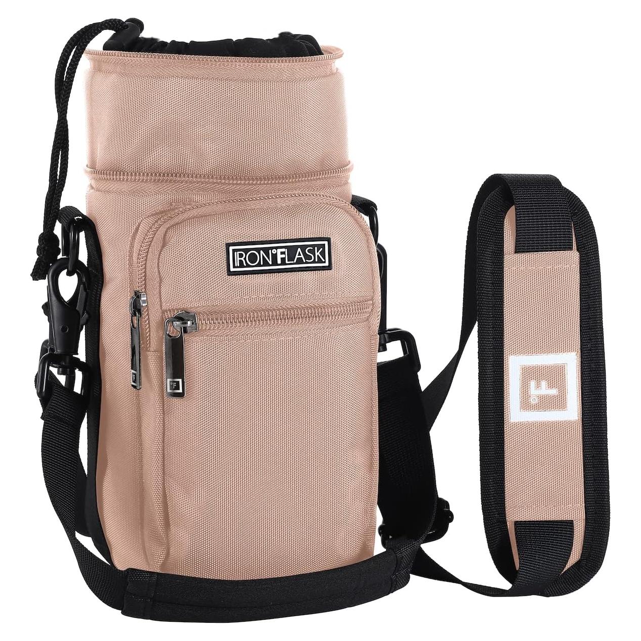 Porta Botella IRON °FLASK con Correa Ajustable y Bolsillos