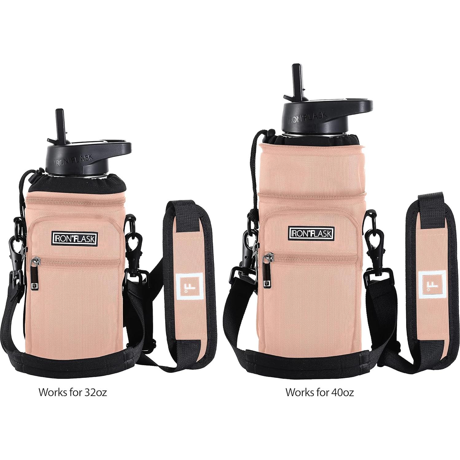 Porta Botella IRON °FLASK con Correa Ajustable y Bolsillos