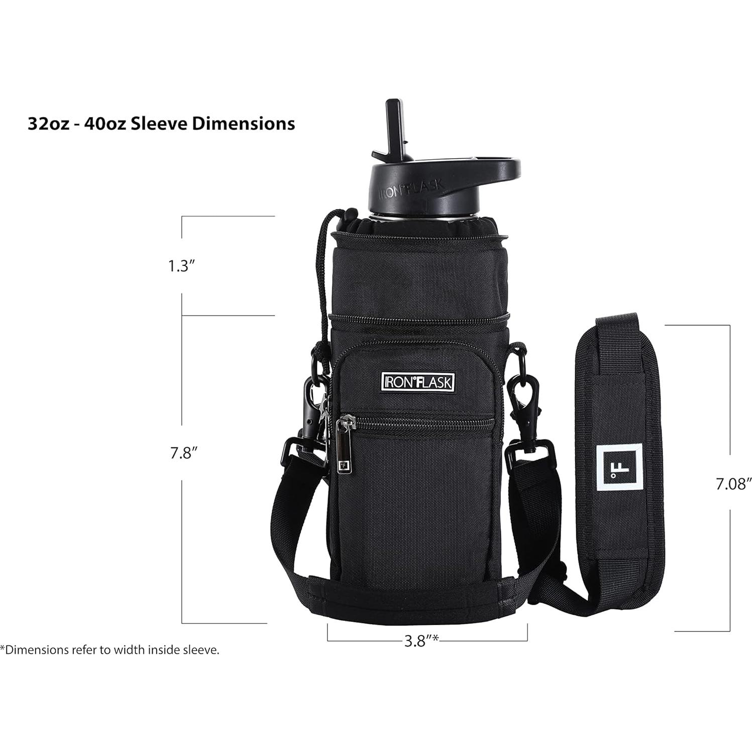 Porta Botella IRON °FLASK con Correa Ajustable y Bolsillos