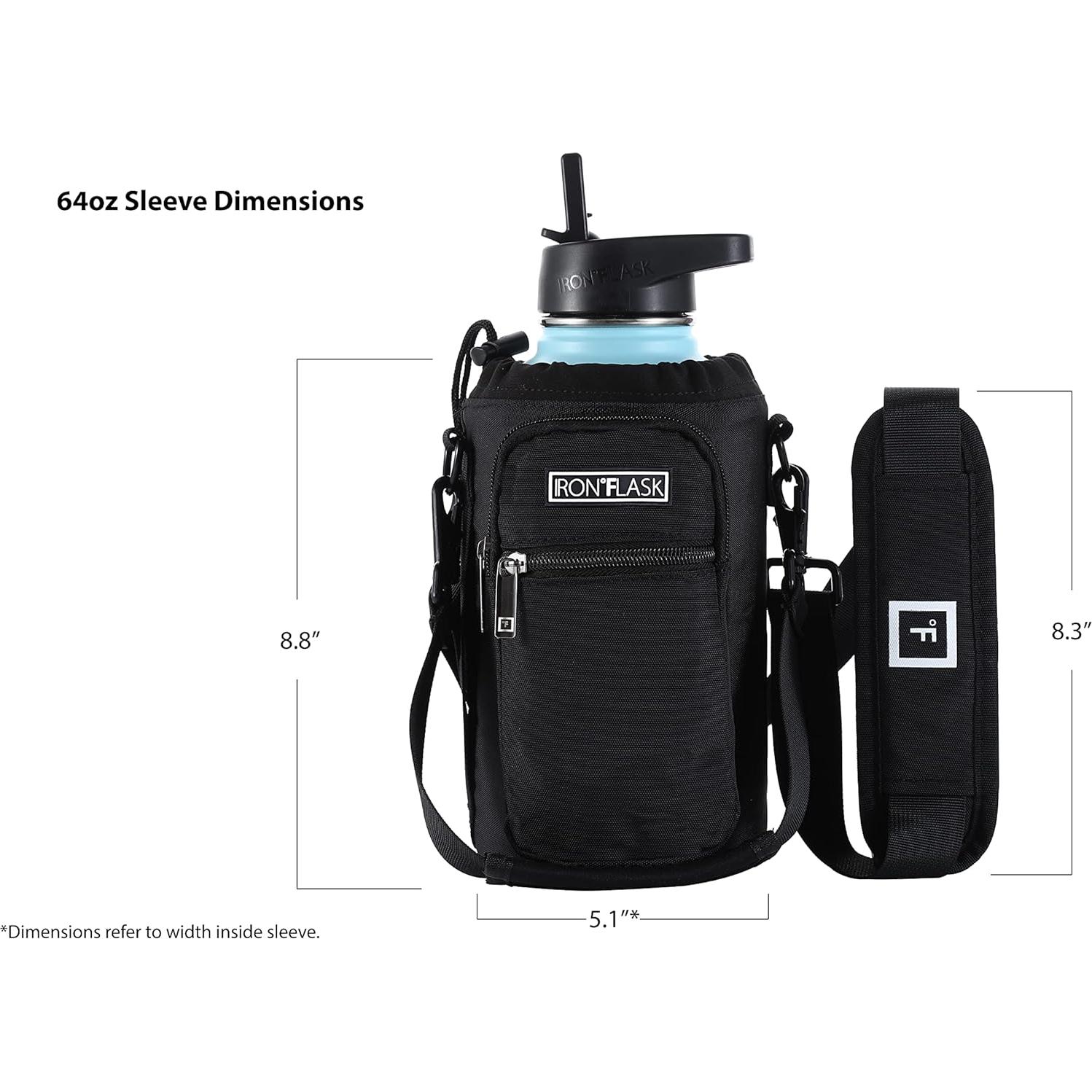 Porta Botella IRON °FLASK con Correa Ajustable y Bolsillos