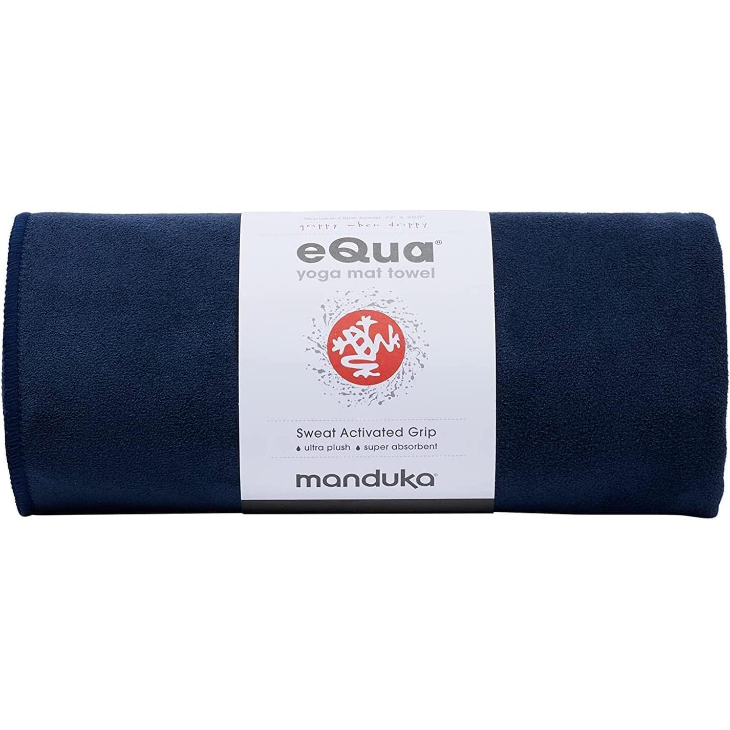 Toalla de Yoga Manduka eQua - Microfibra, 182 cm, Color Medianoche