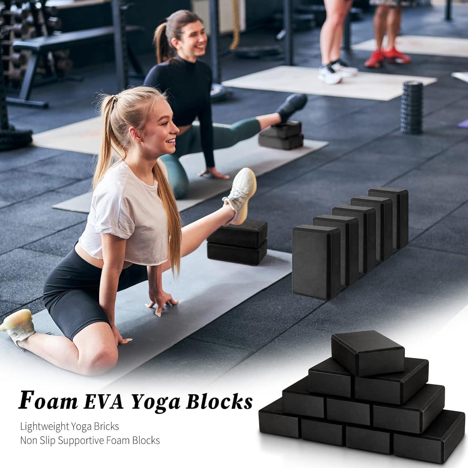 10 Bloques de Yoga EVA Antideslizantes Yilloog 23x15x7.5cm