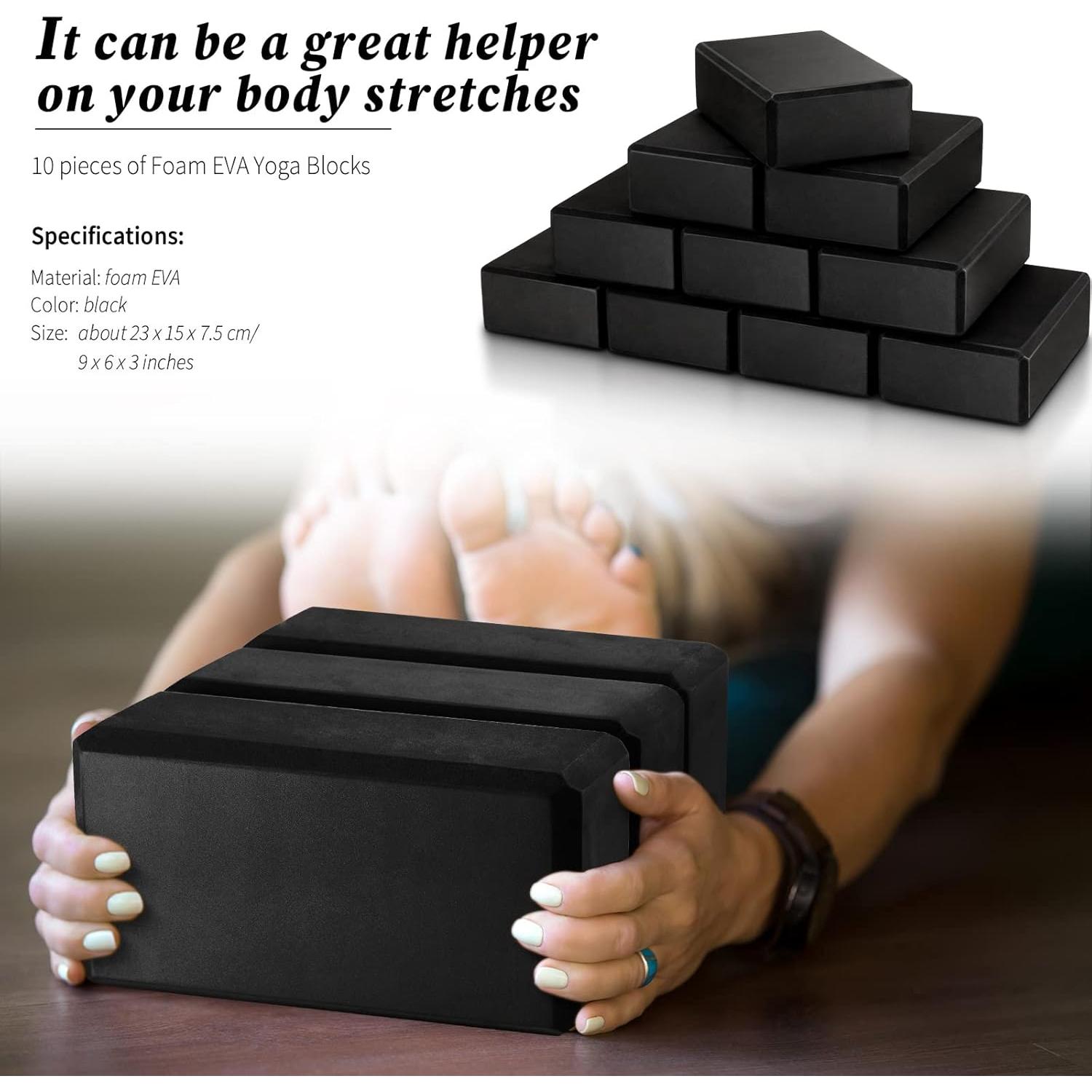 10 Bloques de Yoga EVA Antideslizantes Yilloog 23x15x7.5cm