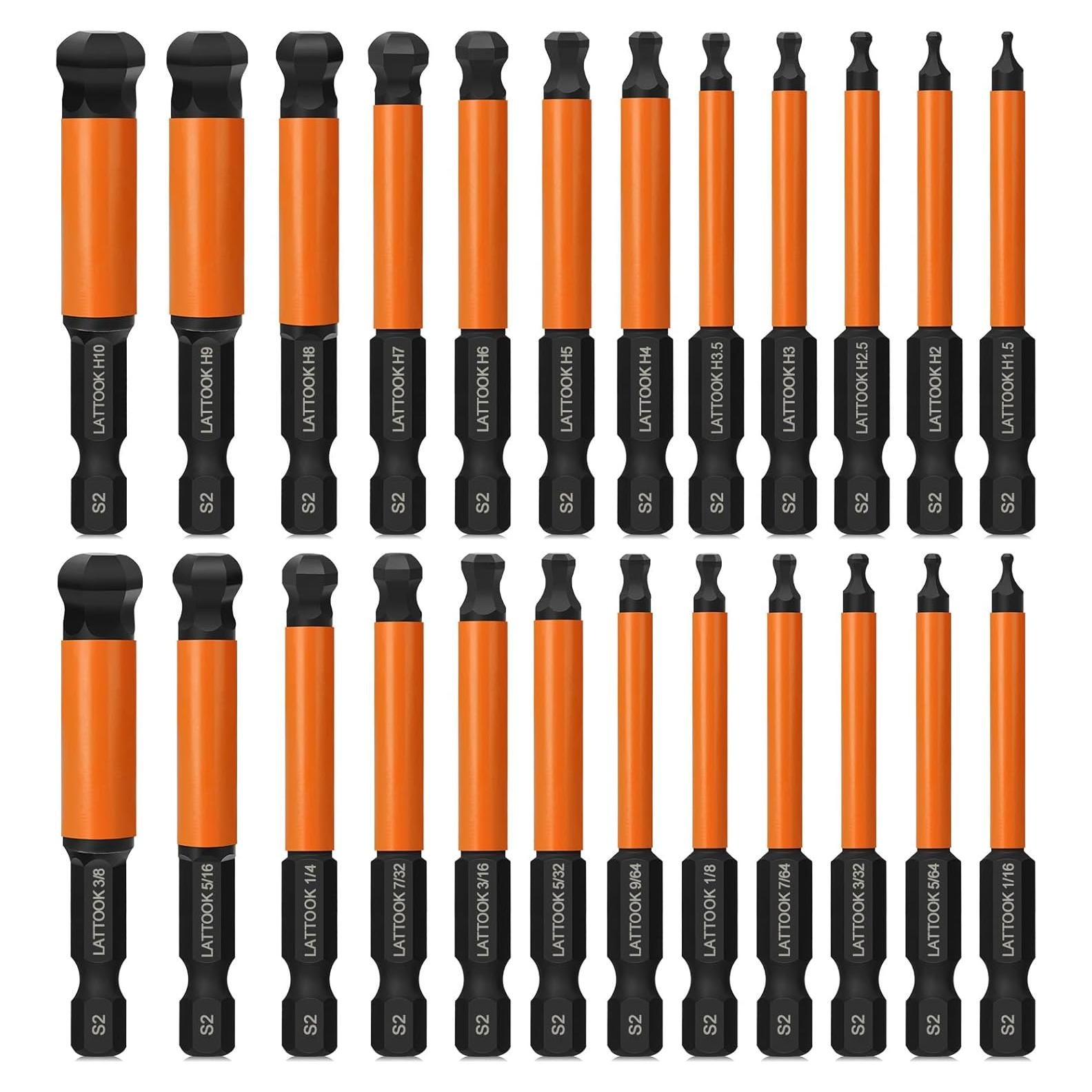 Juego de Puntas de Destornillador Hexagonal LATTOOK 24PCS