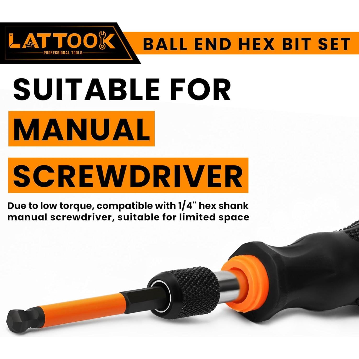 Juego de Puntas de Destornillador Hexagonal LATTOOK 24PCS