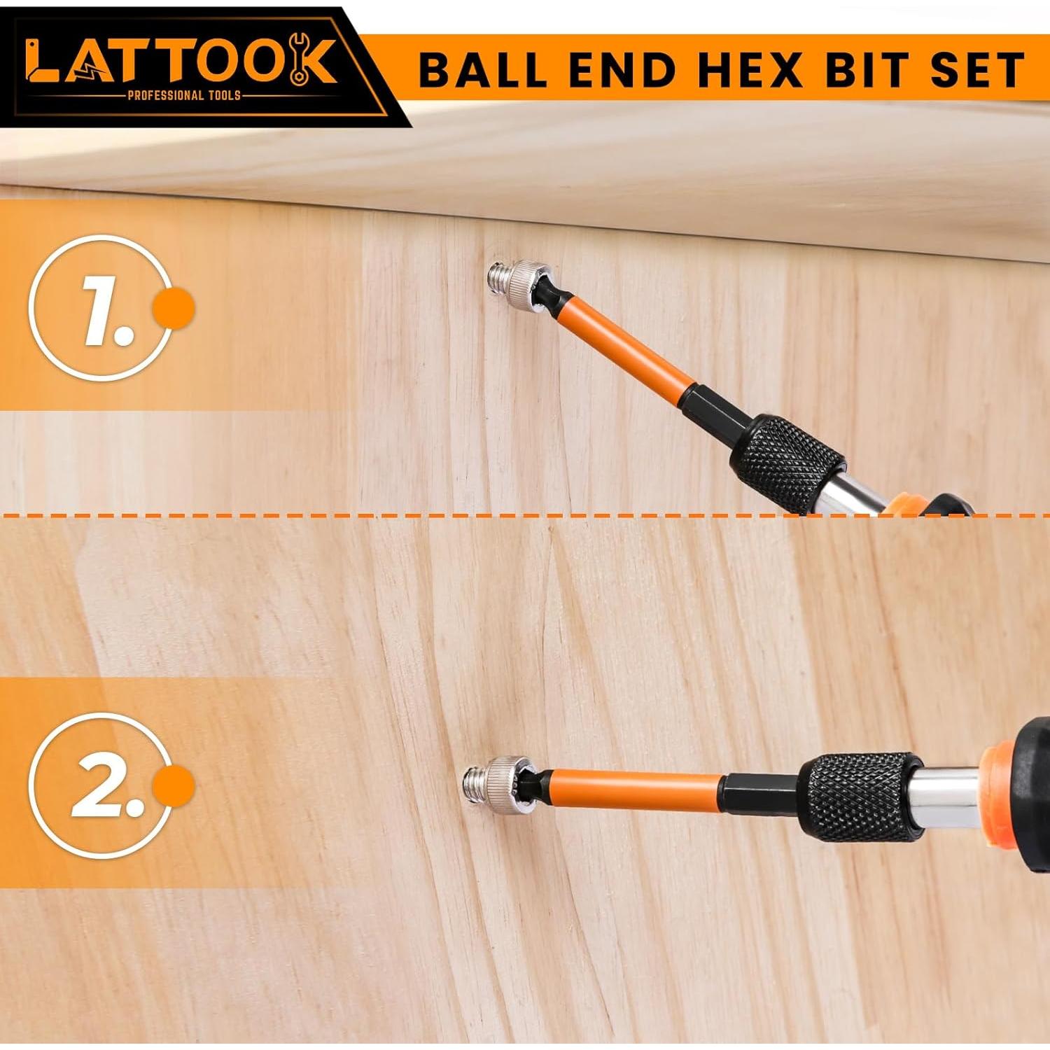 Juego de Puntas de Destornillador Hexagonal LATTOOK 24PCS