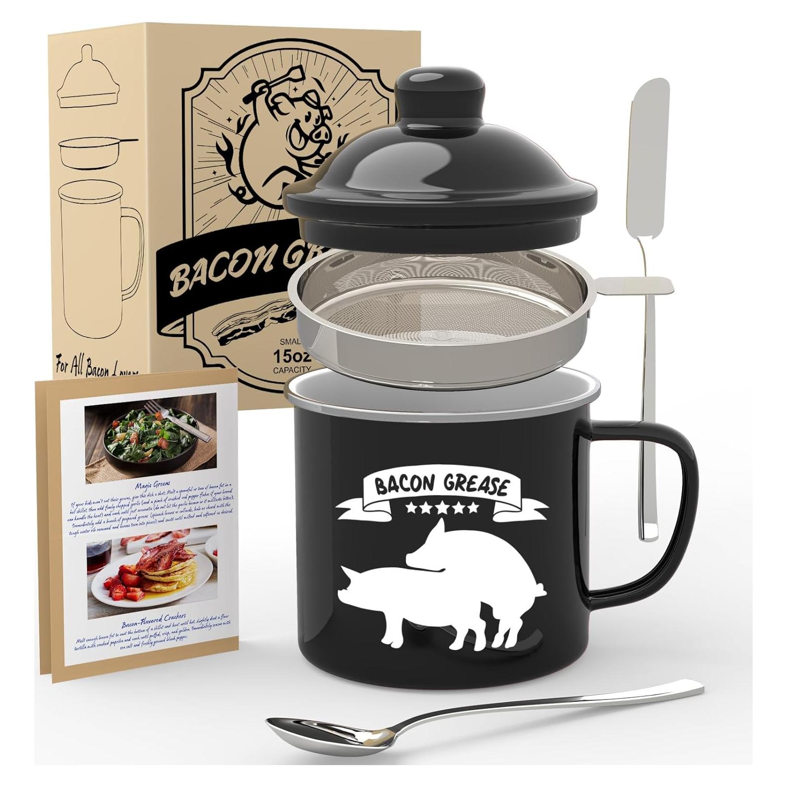 Contenedor de Grasa de Tocino CINNIE&JHIN 450ml con Colador