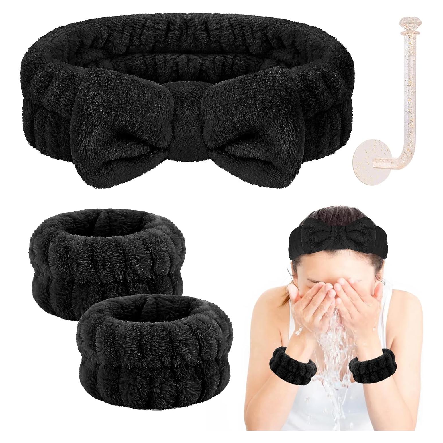 Juego de Lavado Facial CERETIA - Diadema y Muñequera Microfibra