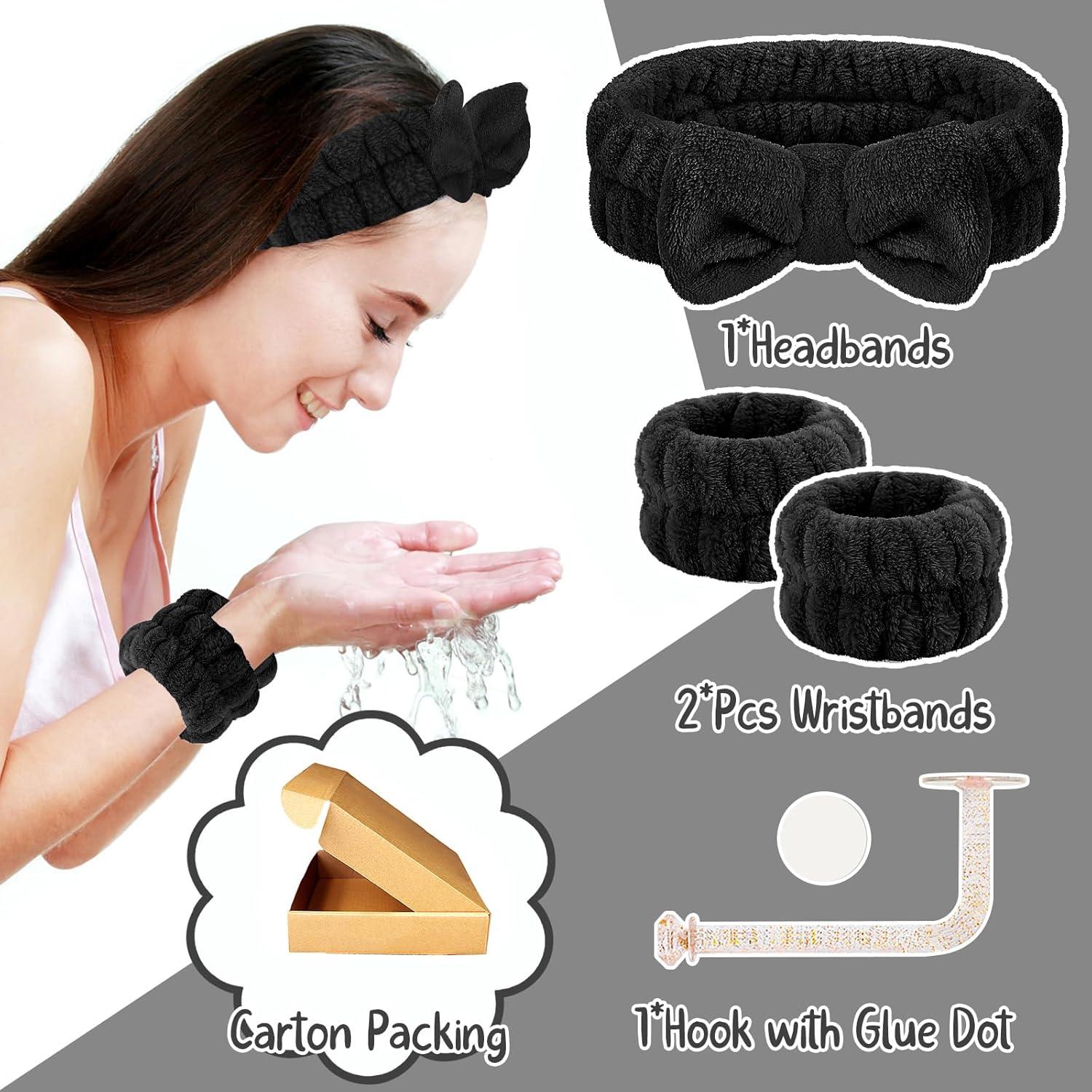 Juego de Lavado Facial CERETIA - Diadema y Muñequera Microfibra