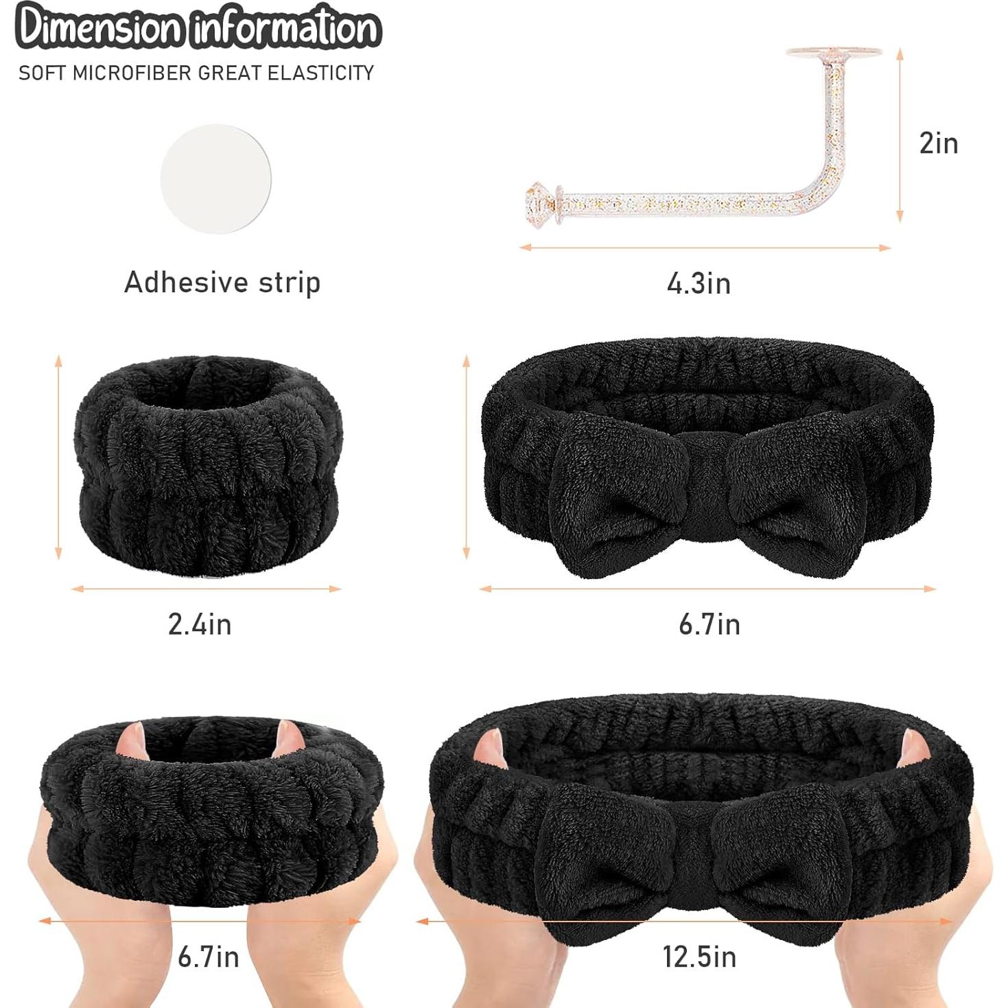 Juego de Lavado Facial CERETIA - Diadema y Muñequera Microfibra