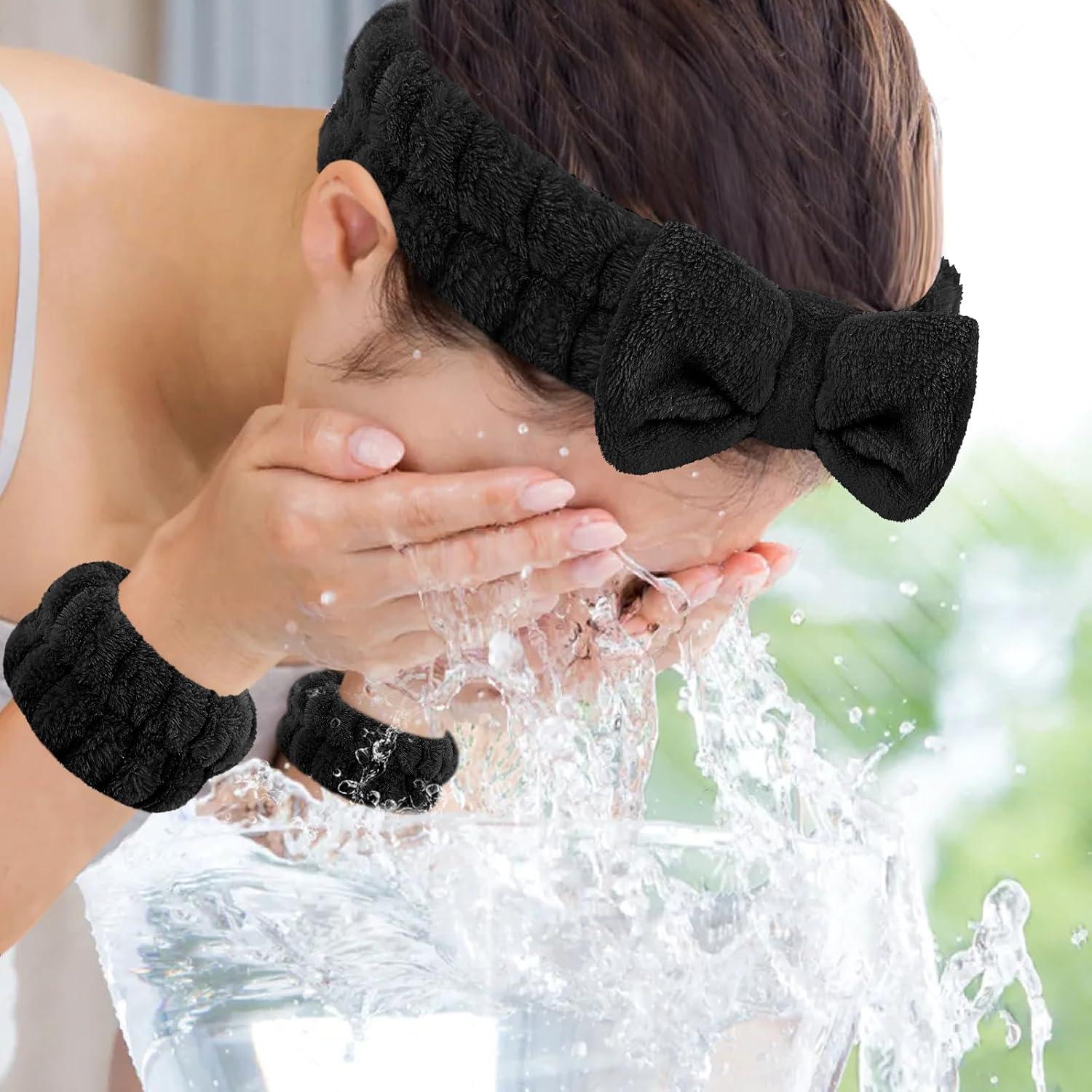 Juego de Lavado Facial CERETIA - Diadema y Muñequera Microfibra