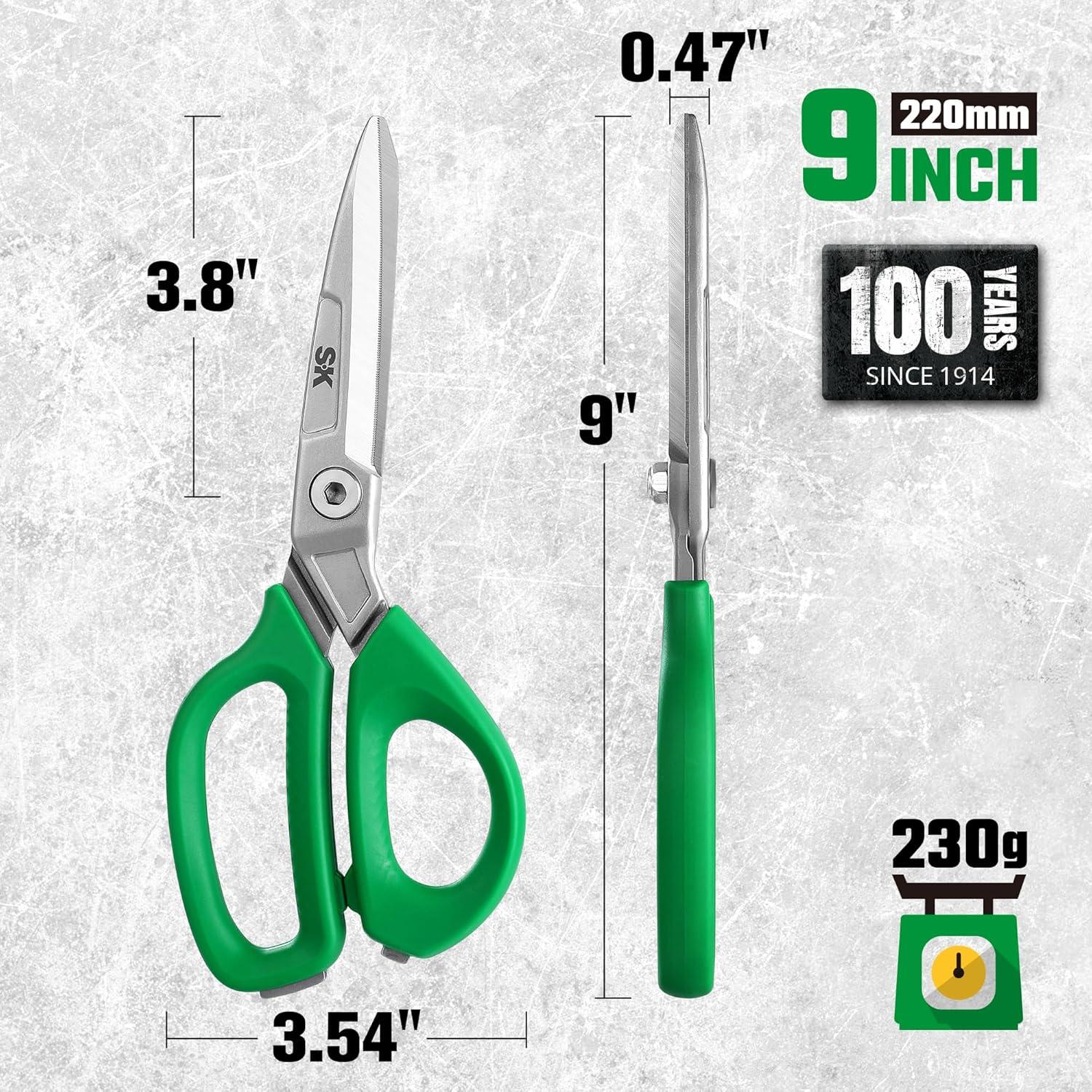 Tijeras multiusos SK de 24.1 cm, acero CR-V, mango ergonómico