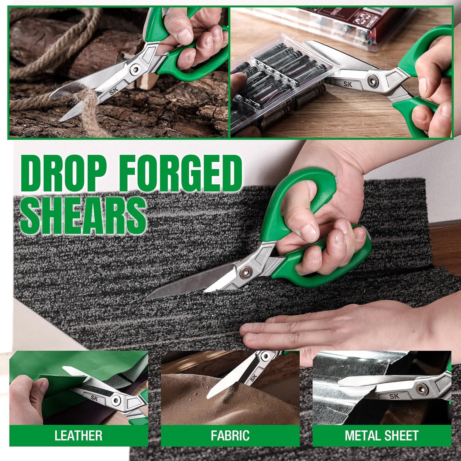 Tijeras multiusos SK de 24.1 cm, acero CR-V, mango ergonómico