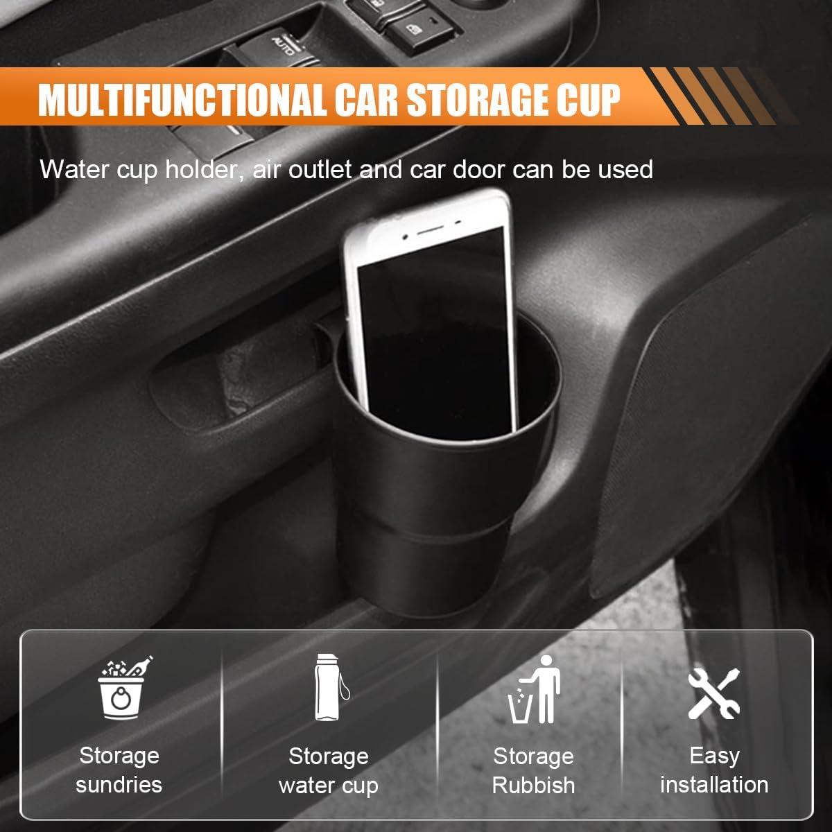 Soporte de Taza para Auto KITUREK Negro 1, Organizador Multifuncional