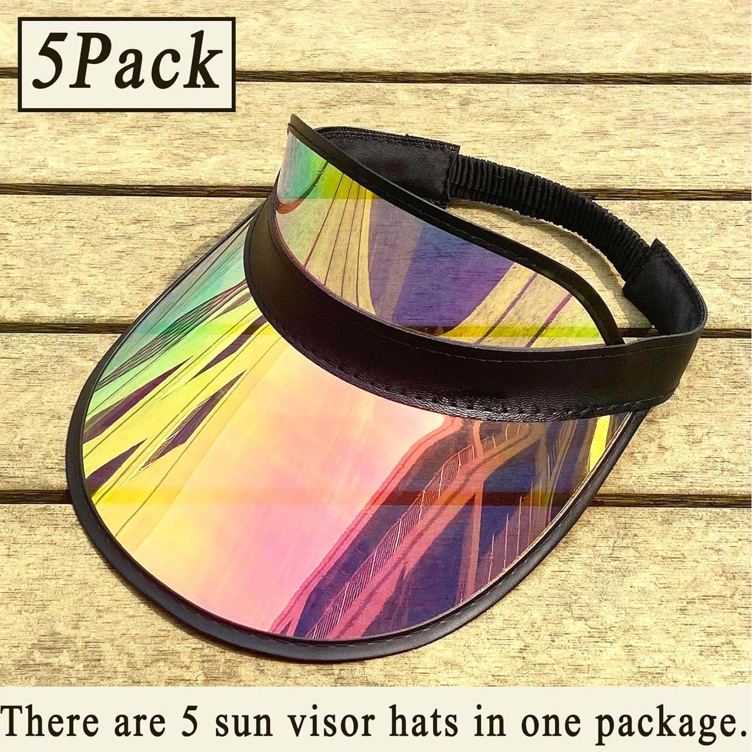 Paquete de 5 Gorras Visera Coloridas para Mujeres - Ajustables