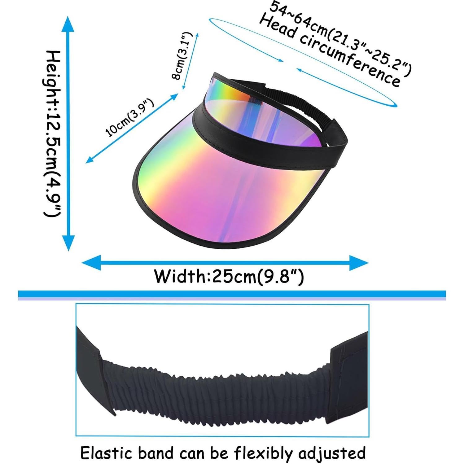 Paquete de 5 Gorras Visera Coloridas para Mujeres - Ajustables