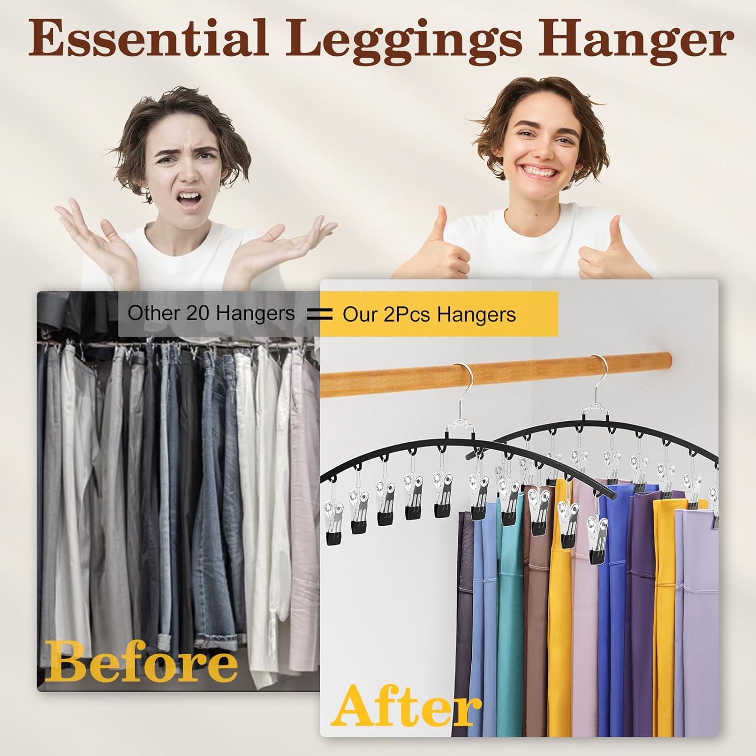 Organizador de Leggings Ginyoyo 2 Pack 360° Giratorio Negro