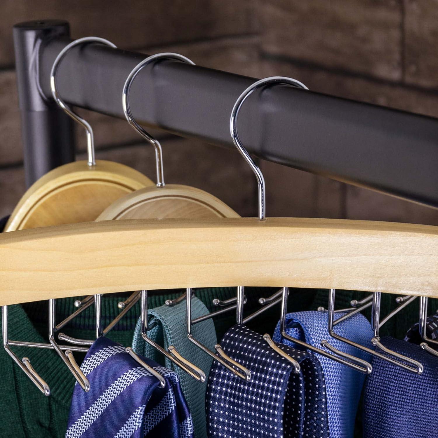 Perchero de Corbatas Hangerworld de Madera con 24 Ganchos