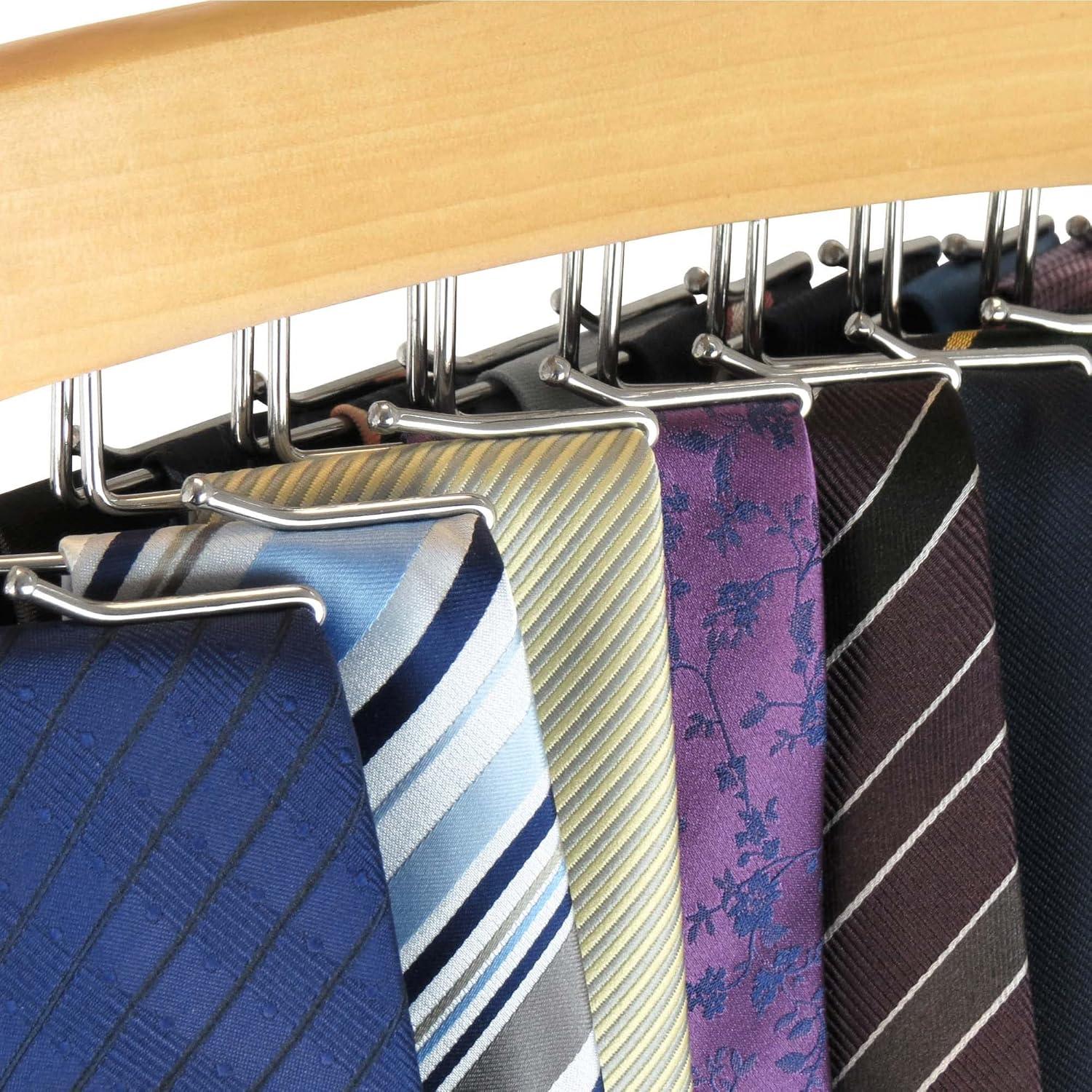 Perchero de Corbatas Hangerworld de Madera con 24 Ganchos