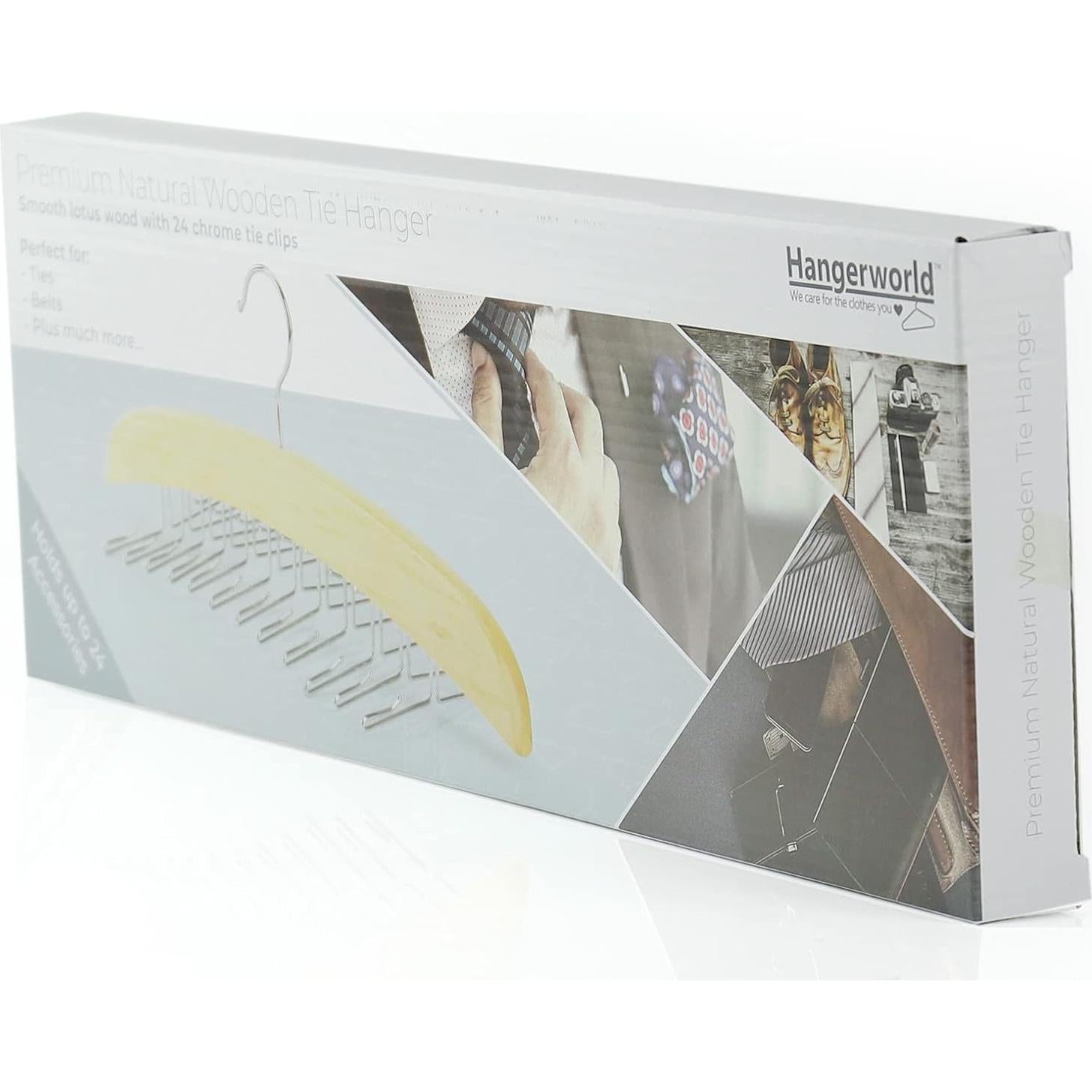 Perchero de Corbatas Hangerworld de Madera con 24 Ganchos
