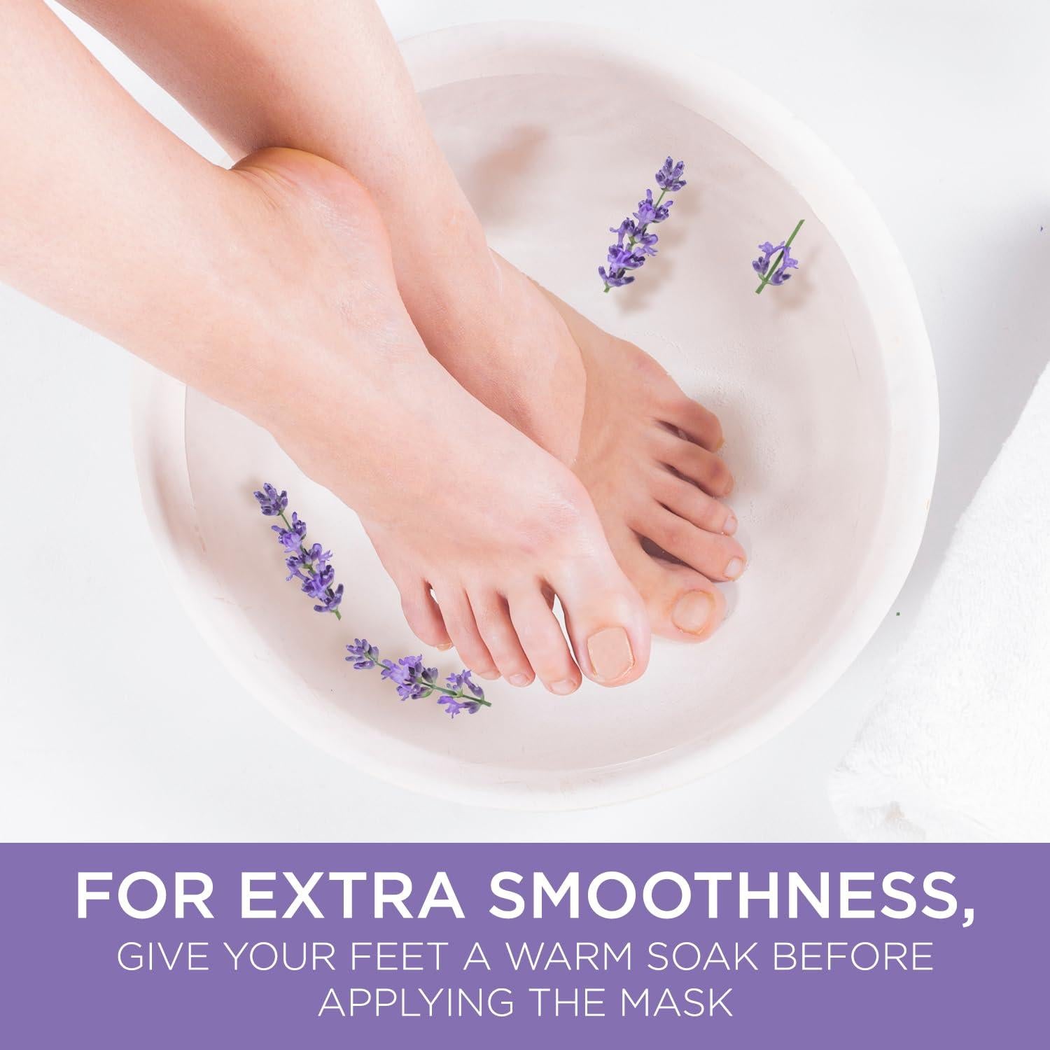 Mascarilla Exfoliante para Pies Lee Beauty - 4 Paquetes con Lavanda