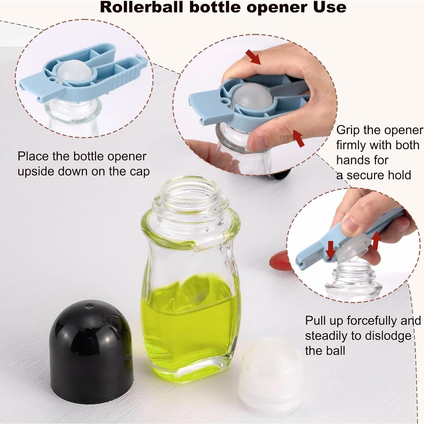 Botellas de Rodillo Kesell 50ml Vidrio Transparente 2PCS