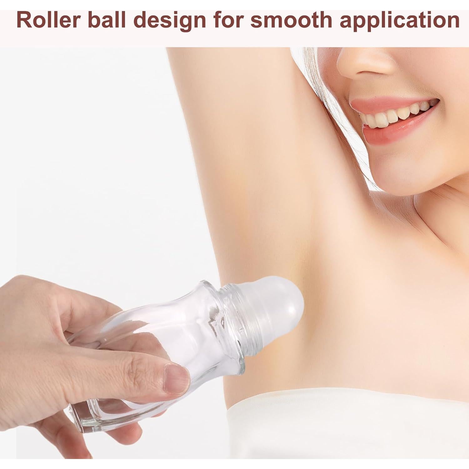 Botellas de Rodillo Kesell 50ml Vidrio Transparente 2PCS