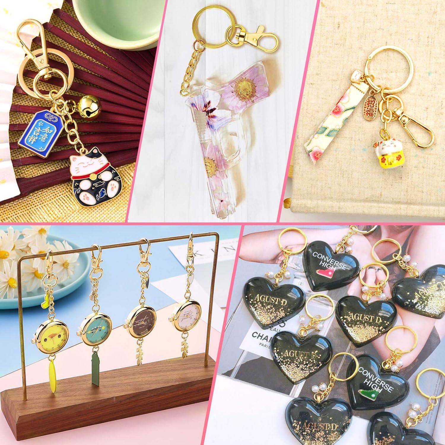 Kit de 100 Anillos y Ganchos de Llavero Paxcoo Dorados