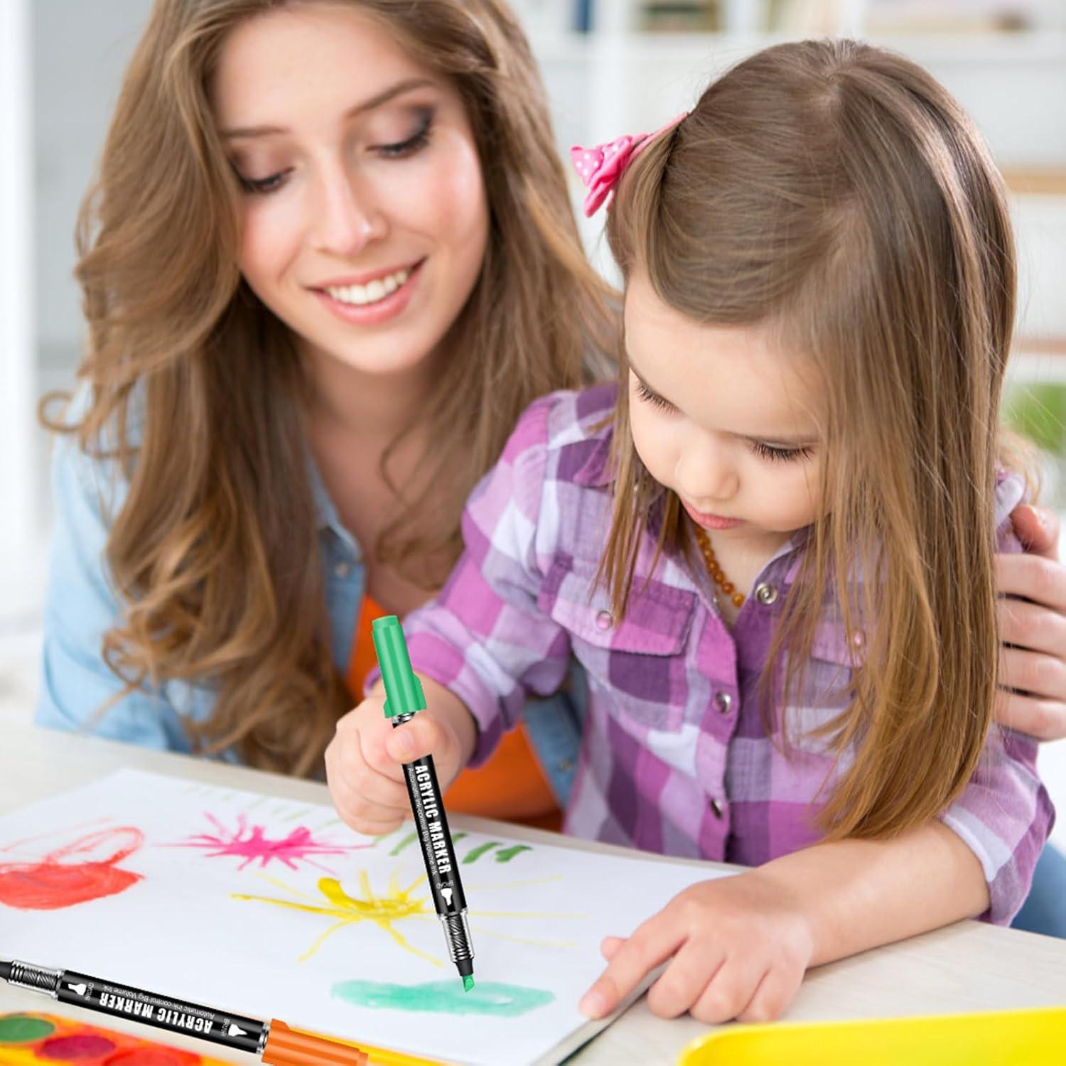 Marcadores Acrílicos Aen Art 24 Colores Doble Punta 1-5mm