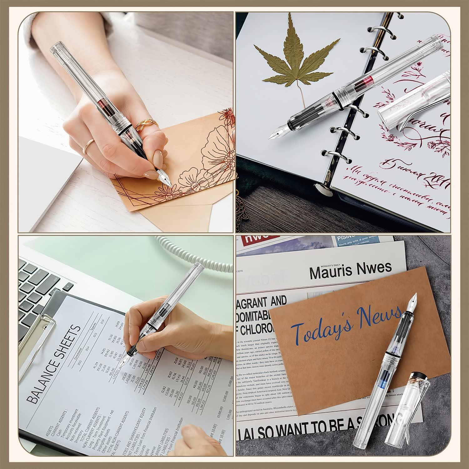 Juego de Caligrafía Wonwood 7 Plumas Estilográficas 40 Cartuchos