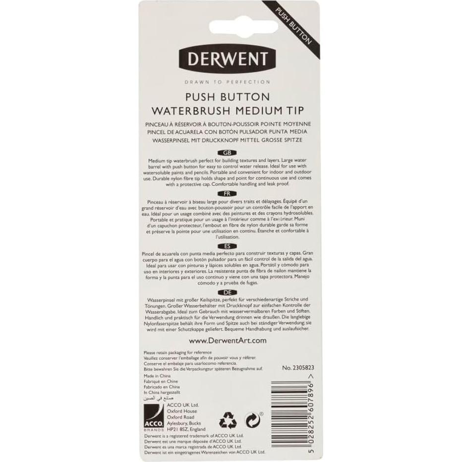 Pincel de Agua Derwent Punta Media 23.5 cm Nylon